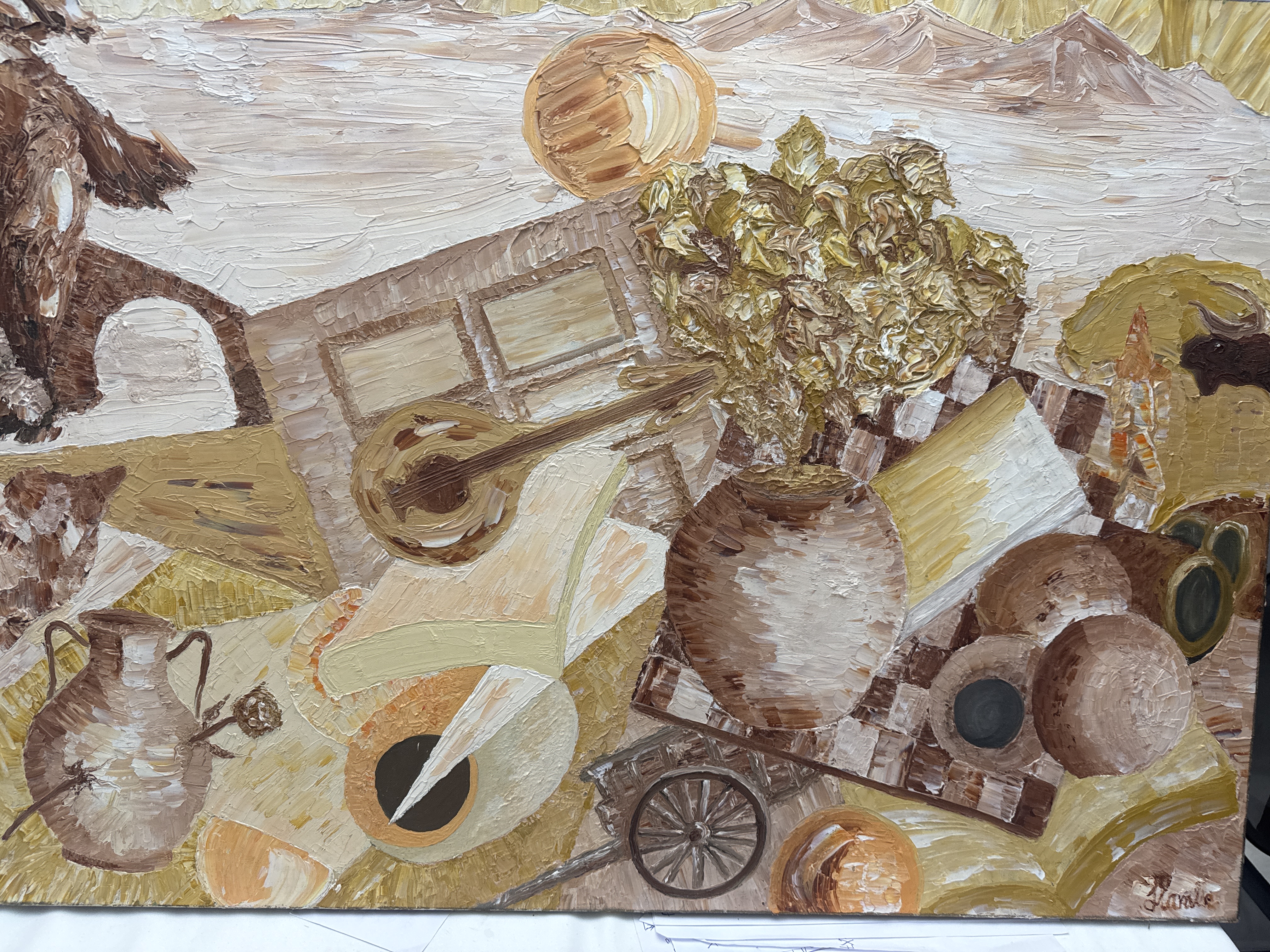 Cuadro 60 × 80 cm, pintura acrílica, paisaje, tierra de conejos