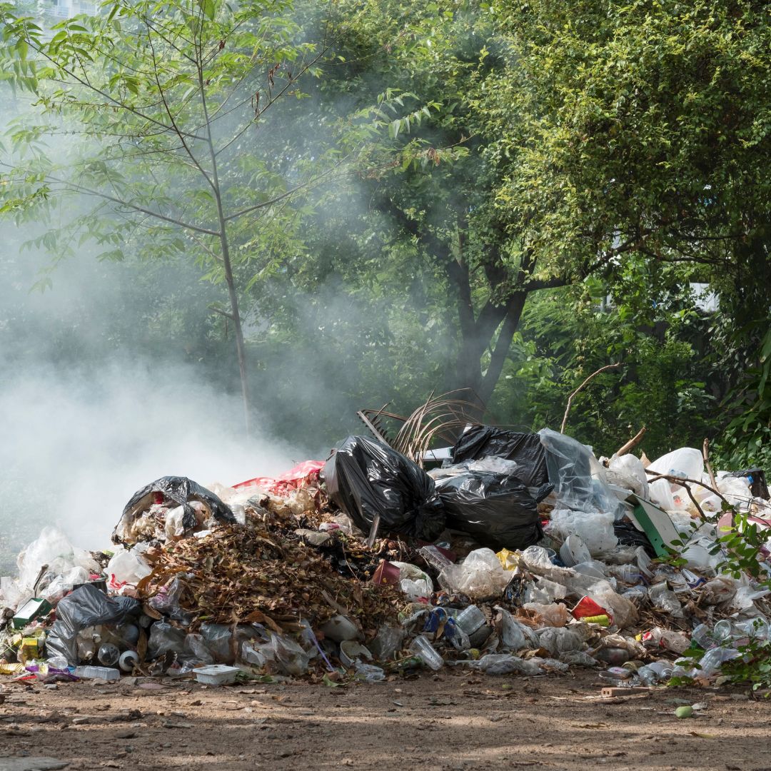 Foto de contaminación - El otro día me fui a una pequeña cala que hay en una zona super bonita en Mallorca. Me llevé una sorpresa cuándo me encontré con un montón de basura. Se ve que lo habían tirado en el pinar y encima lo estaban quemando. Hay gente muy loca. Llamé al 112, espero que lo hayan solucionado.